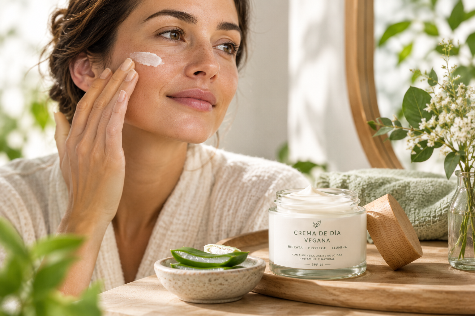 Crema facial vegana de día